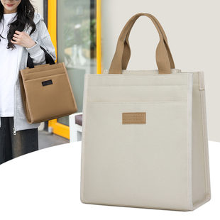 时尚帆布手提包包上班族便当袋男女学生休闲妈咪饭盒包水杯收纳包