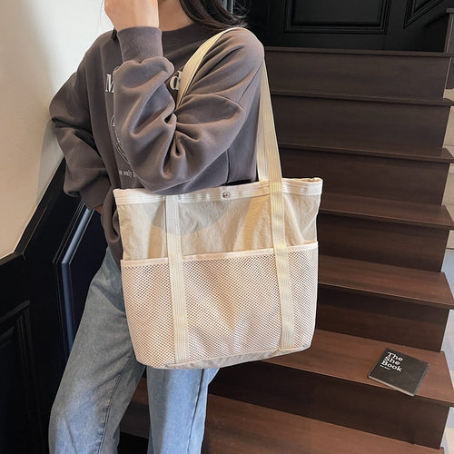 沙滩包收纳袋网眼手提包单肩包