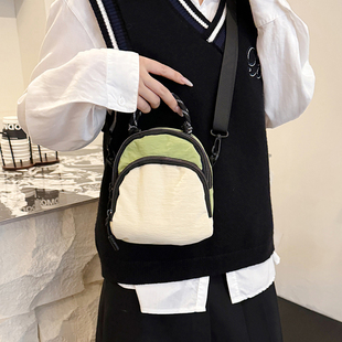 多口袋轻便手提斜挎小包包男女户外旅游单肩手机包散步遛娃零钱包