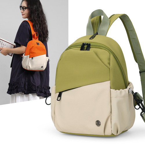 新款拼色双肩包大容量旅行单肩包