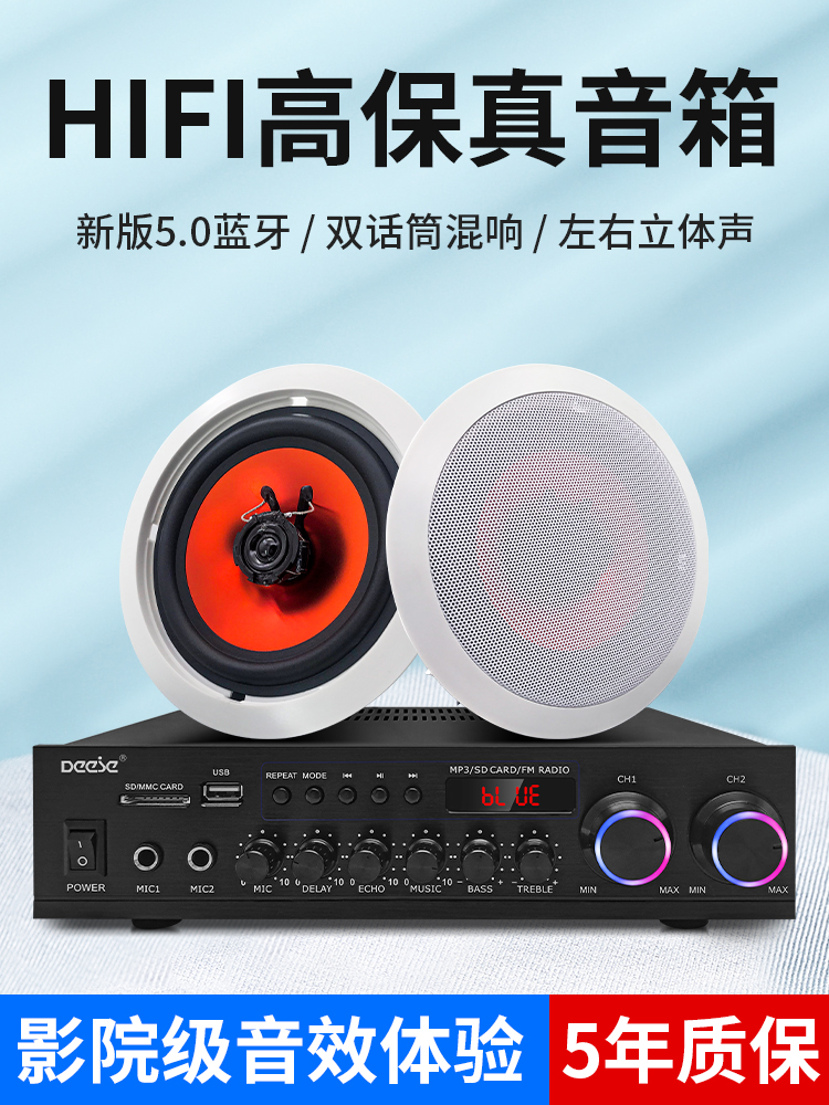 德国柏林之声音效吸顶音响无线蓝牙功放同轴低音喇叭套装壁挂音箱