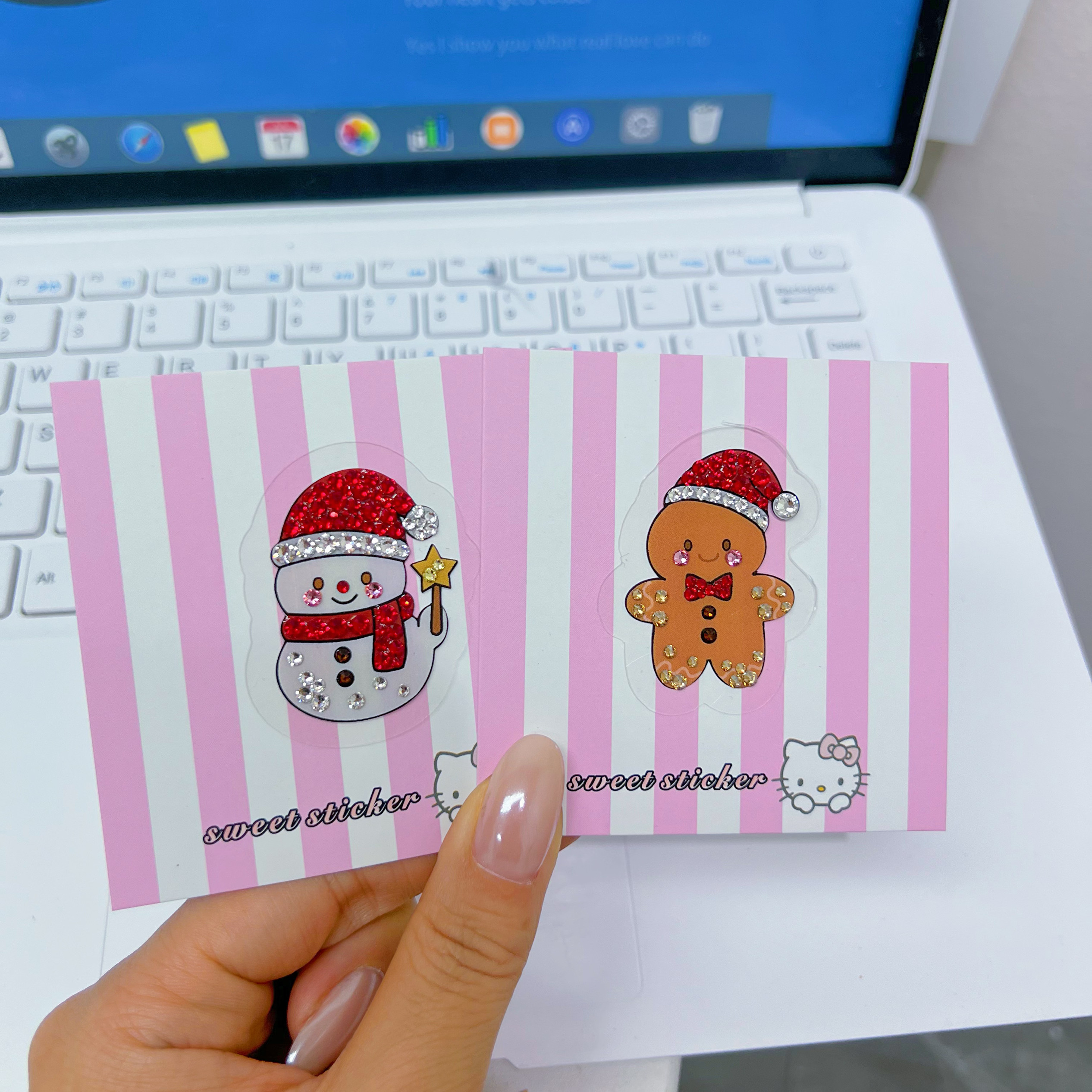 bling me同款施华洛雪人姜饼人手帐贴纸