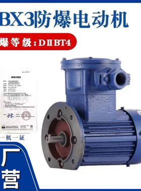 YBX3防爆电动机气体隔爆BT4三相380铜芯马达矿用煤安立式B5