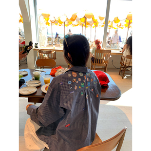 今年流行 格子衬衫 女装 长袖 小个子宽松 上衣2025年新款 落落狷介