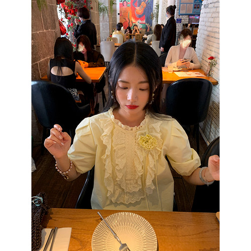 落落狷介短袖设计感衬衫女