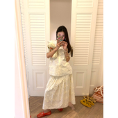 半身裙 裙女两件套小个子衬衫 落落狷介 开春穿搭一整套刺绣套装