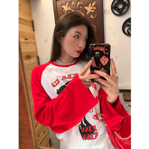 落落狷介宽松长袖早秋上衣女