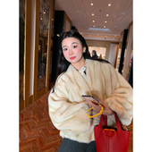 落落狷介皮草外套女2025新款 环保皮草保暖毛毛外套宽松小个子冬装