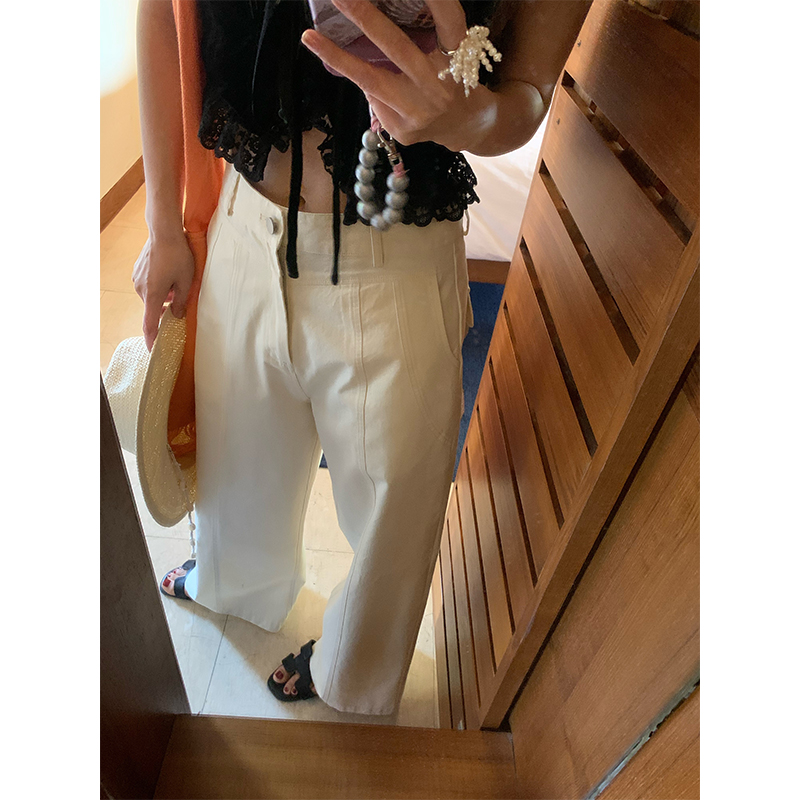 落落狷介高腰阔腿裤长裤女