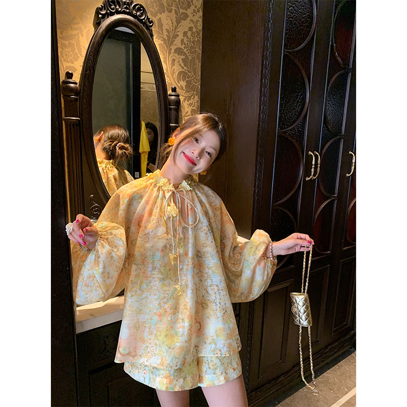 落落狷介长袖套装裤女两件套