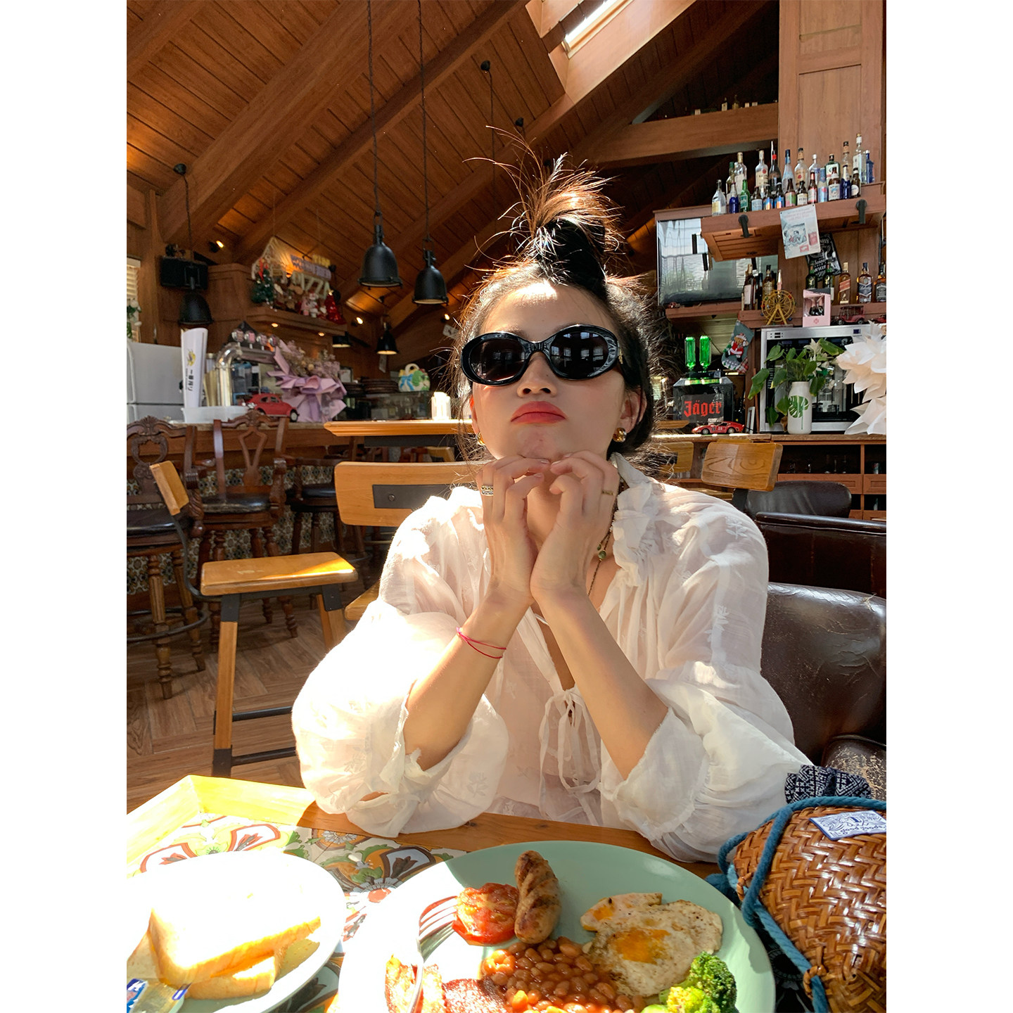 落落狷介 2026别致很仙的上衣苎麻套头长袖衬衫女宽松小个子白色