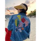刺绣宽松牛仔外套小个子牛仔衣小众 2026新款 落落狷介 外套女春季