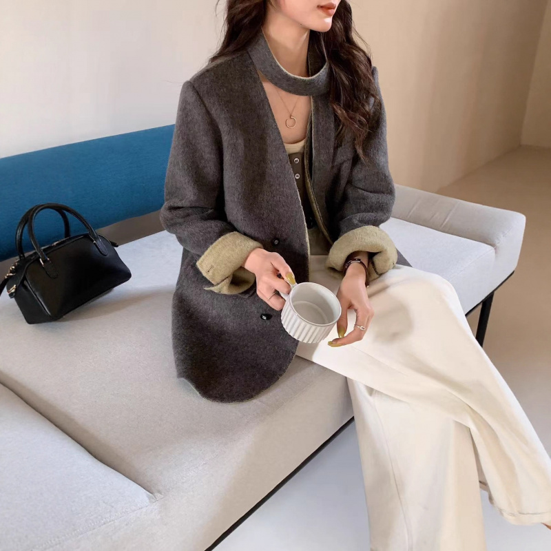 2025新款双面羊毛大衣女秋冬