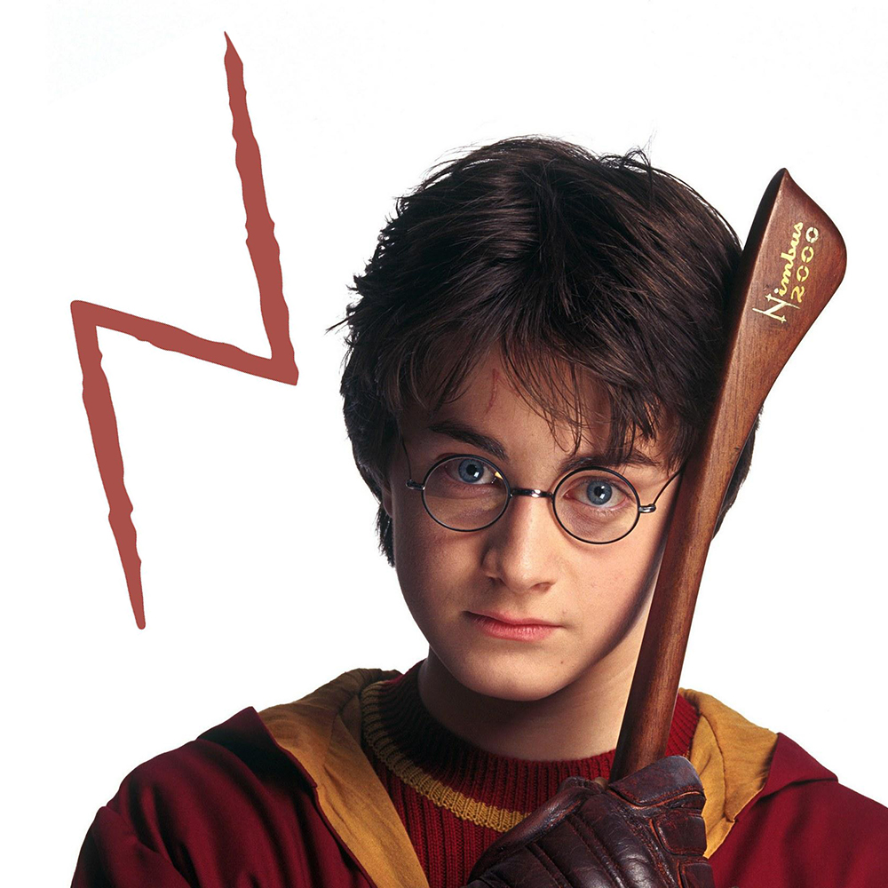 哈利波特闪电纹身贴额头贴手臂锁骨脚踝伤疤COSPLAY角色装扮打卡