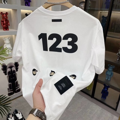 短袖男休闲印花圆领潮流半袖纯棉