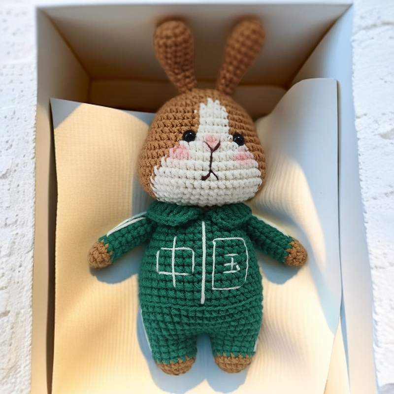 成品手工钩织创意玩偶礼物精致中国兔摆件包包挂件车挂钥匙扣