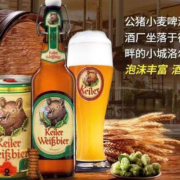 德国原装进口公猪啤酒500ml瓶装精酿啤酒小麦白啤窖藏啤酒