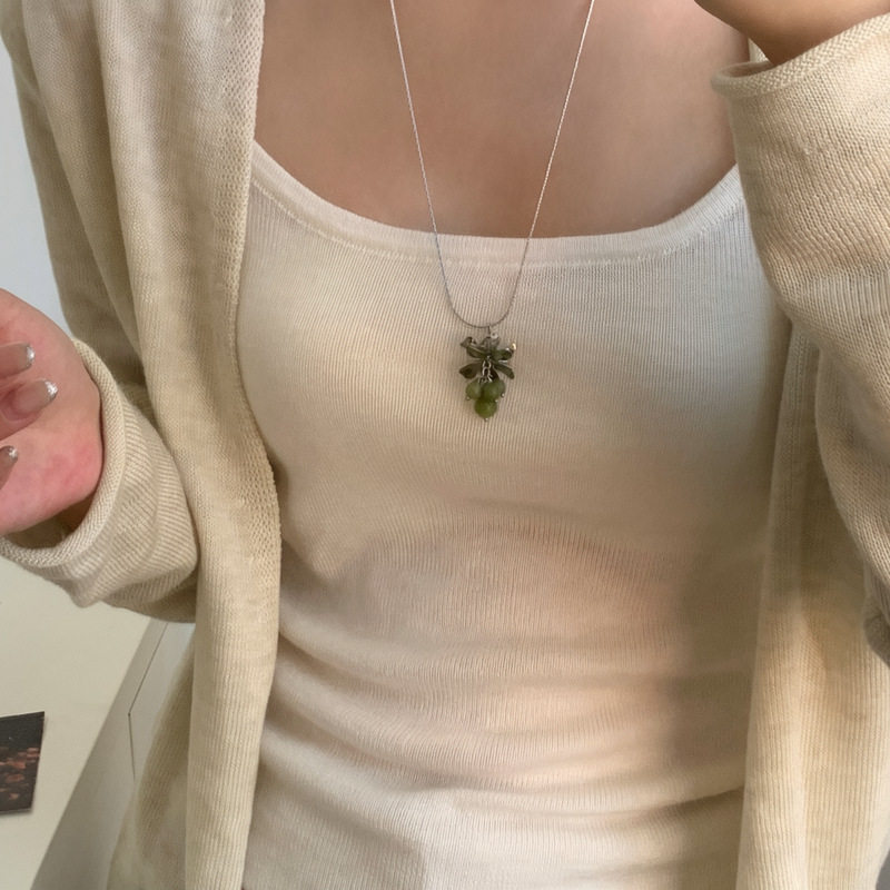 闪耀ins风葡萄串吊坠项链小众清新百搭锁骨链时尚简约高级感毛衣