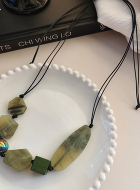 2026新款长款绿色毛衣链秋冬