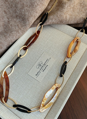 欧美夸张小众独特设计感毛衣链