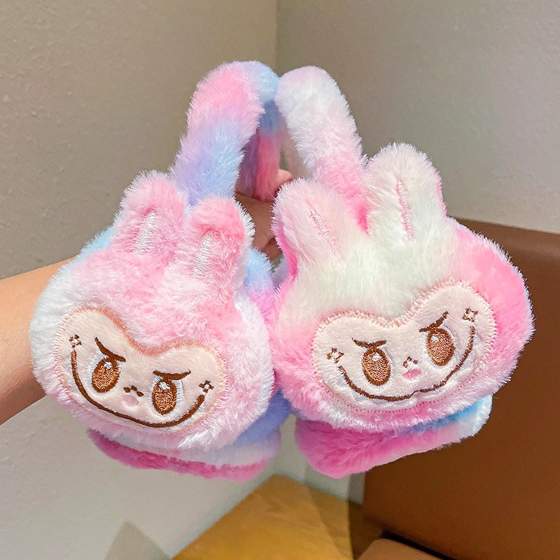 女童彩色毛绒护耳罩儿童学生秋冬季上学御寒保暖耳包宝宝卡通耳暖