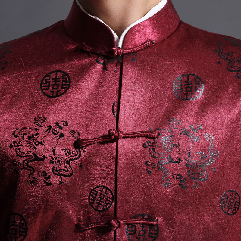 SPRING AND AUTUMN MIDDLE-AGED AND ELDERLY DAD TANG COSTUME MALE CHINESE STYLE JACKET YIN LONG GRANDPA LONG-SLEEVED CHINESE JACKET JACKET