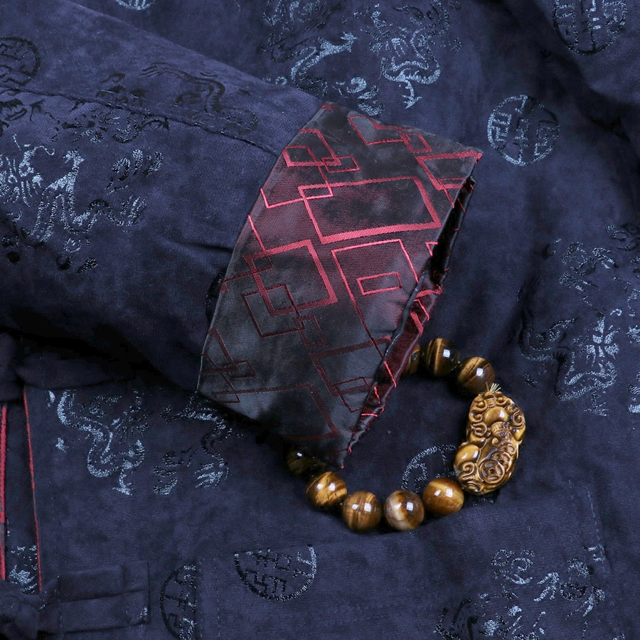 WINTER THICKENED PLUS-SIZE MENS LONG-SLEEVED CHINESE TANG COSTUME COTTON COAT DAD AND GRANDFATHER NEW YEARS PADDED JACKET NATAL YEAR NATIONAL COSTUME JACKET