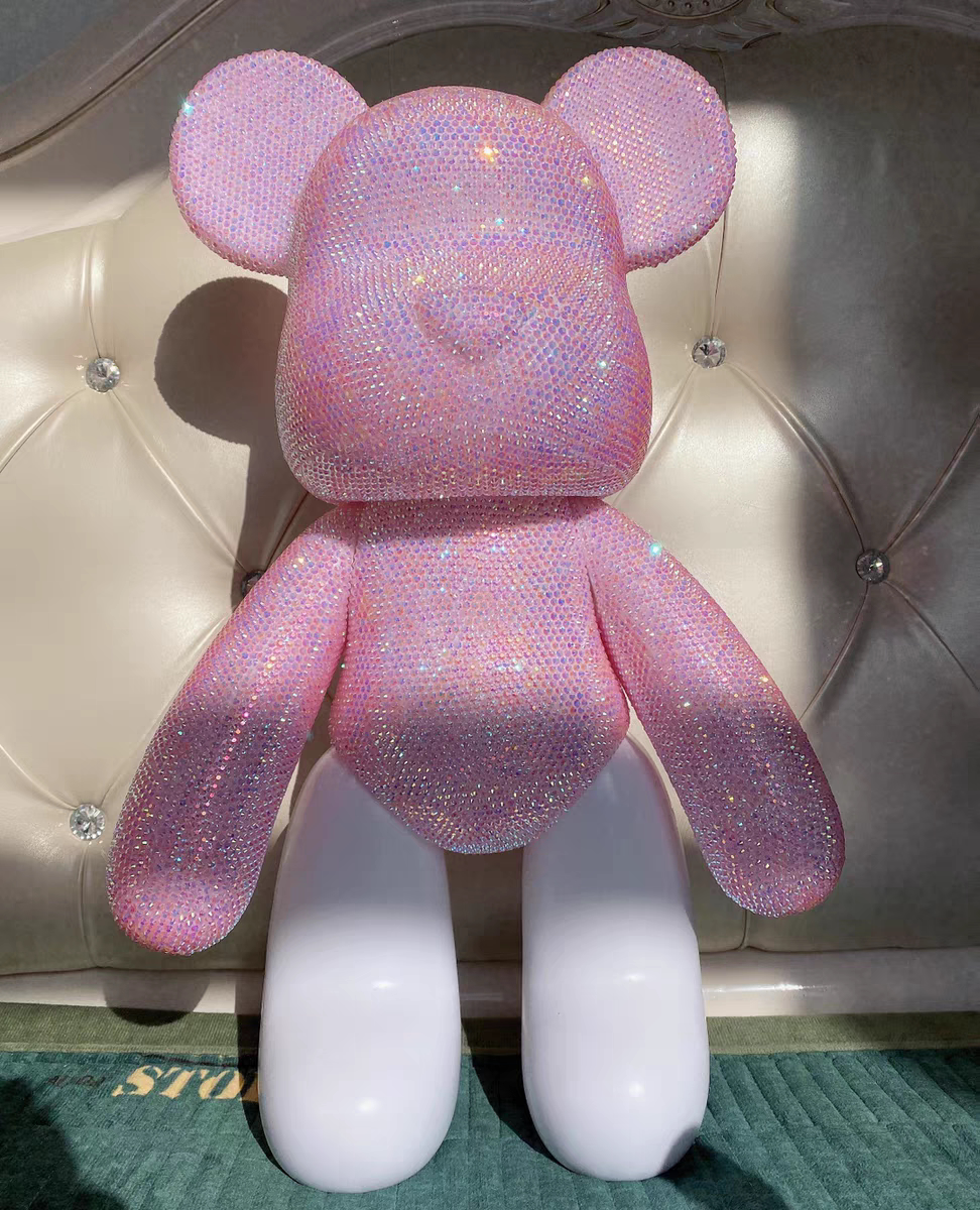 53厘米浅粉色diy粘钻礼品大暴力熊生日礼物家居摆件镶钻玩偶公仔