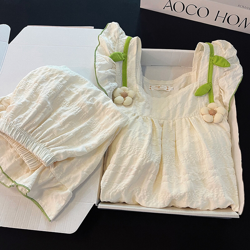 睡衣女夏季吊带套装带胸垫免穿文胸可爱日系风可外穿家居服套装