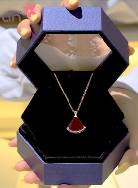 s925银饰小裙子饰品纯银项链扇形贝壳时尚吊坠简约锁骨链女ins