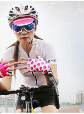 dhsports手套女半指自行车山地车公路单车透气防晒防滑减震装备