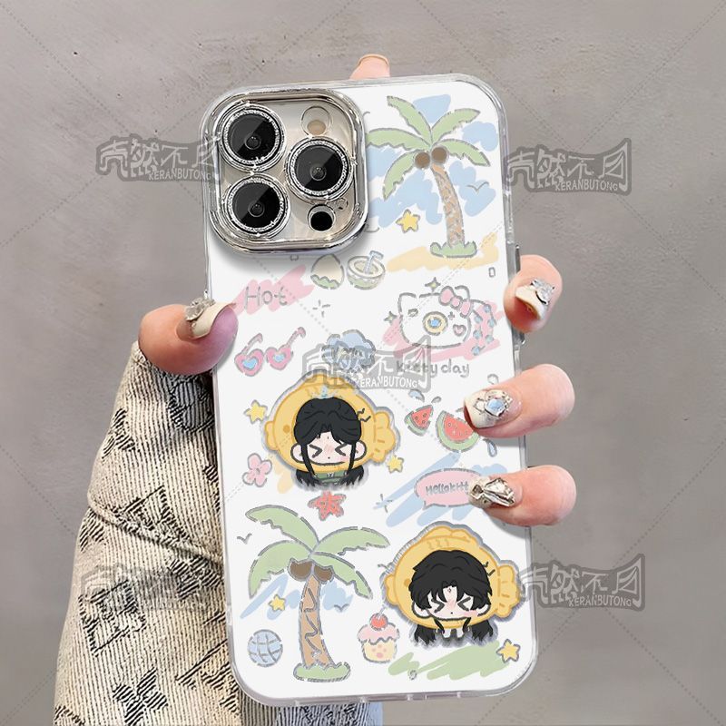 Q版冰秋CP周边人渣反派自救系统羽纱手机壳适用苹果x华为OPPOvivo