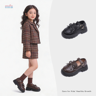 女童学院风法式小皮鞋2026春季新款英伦复古休闲防滑轻便公主单鞋