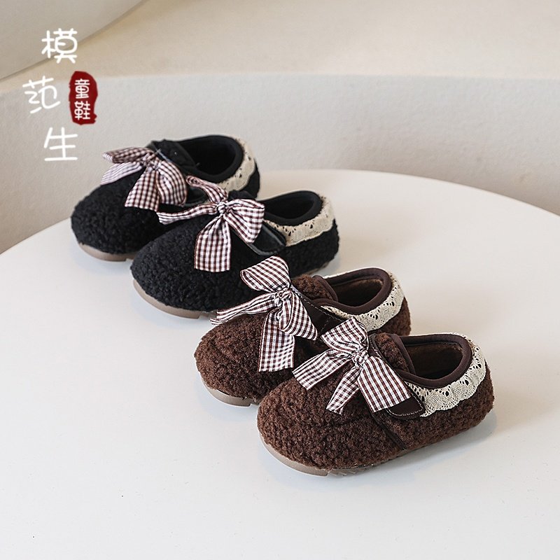 女童加绒保暖二棉棉鞋2025秋冬新韩版公主风蝴蝶结洋气百搭毛毛鞋,童鞋/婴儿鞋/亲子鞋,棉鞋,淘宝优惠券,粉丝福利购,淘宝优惠卷
