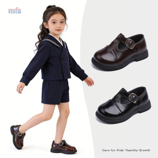 女童英伦风玛丽珍复古小皮鞋2026春季新款学院风百搭软底公主单鞋