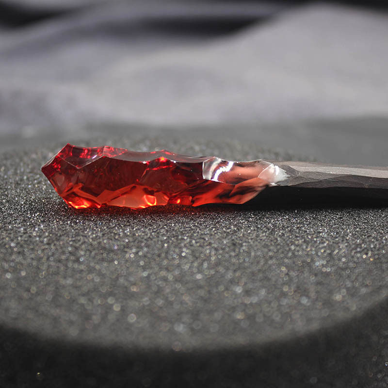 原创紫光檀木红色发簪女古风汉服