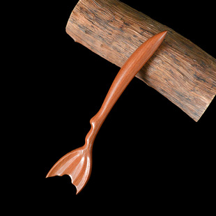 手工金丝檀木飞鱼发簪头饰汉服新中式优雅超仙女盘发长短鱼尾簪子