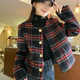 复古格子小香风毛呢外套女2024年秋新款 高级感名媛小个子短款 上衣