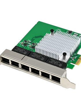 PCIE X1转6口RJ45台式机网卡 支持VLAN汇聚远程唤醒WOL软路由8111