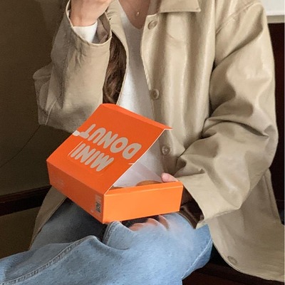 韩国chic早春单排扣中长pu皮衣皮夹克外套