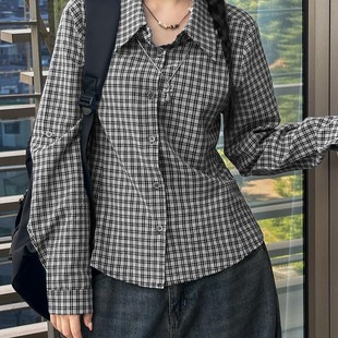 显瘦 收腰 条纹 长袖 韩国chic 衬衫 春日