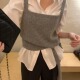 吊带背心毛衣女潮 绑带短款 韩国chic早纯新款 背心上衣时尚
