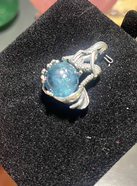 天然海蓝宝吊坠 海的女儿 来自深海的浪漫925银镶嵌