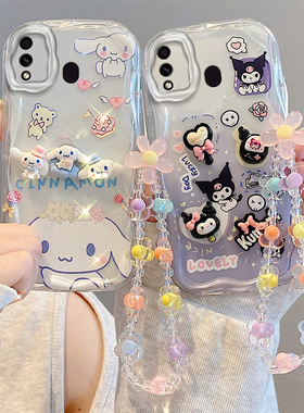 适用于三星A20 A30 M10S手机壳A03 A02 M02S可爱保护套 贴公仔硅胶全包软壳