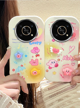 适用于Honor荣耀Magic6 Lite手机壳Honor Magic4 Lite/Magic5 Lite贴公仔可爱保护套 电镀边框TPU全包软壳