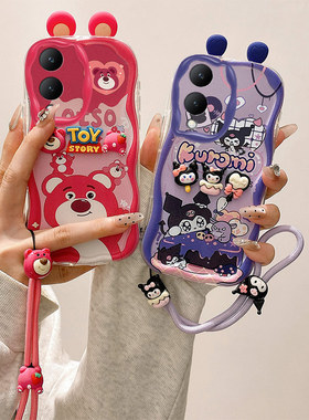 适用于vivo Y12 2023/Y36 5G国内版手机壳Y33T/Y36i/Y36M/Y36S/G2硅胶耳朵款奶油保护套 创意卡通贴公仔情侣