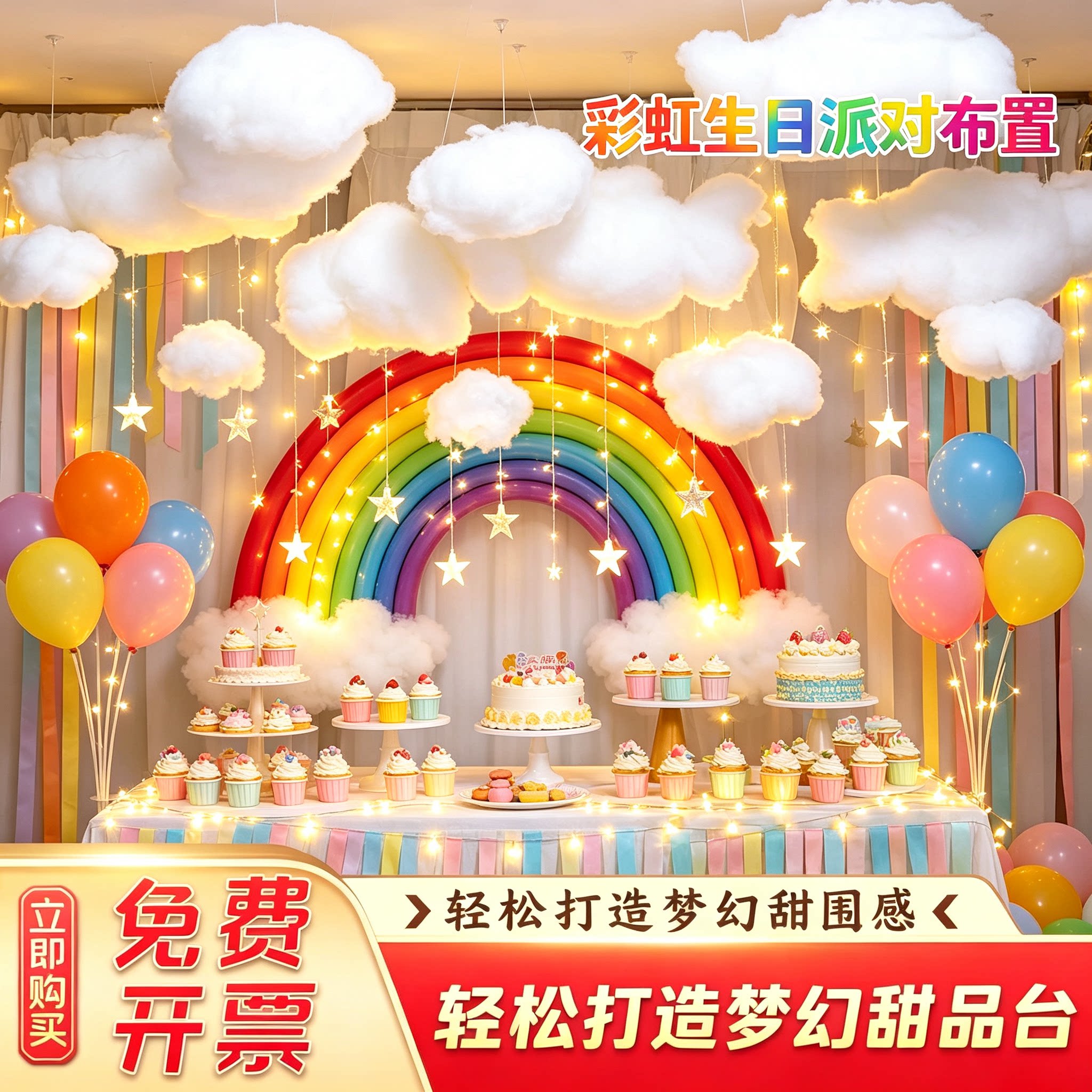 生日派对节日云朵装饰
