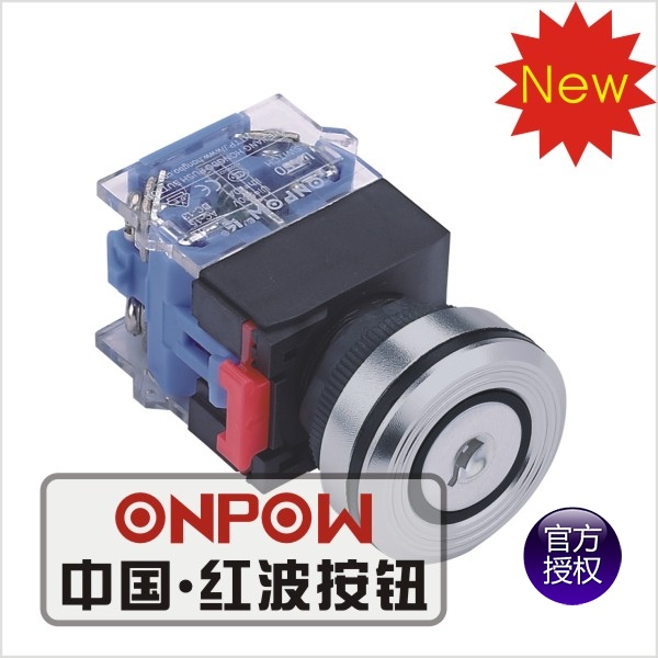 ONPOW中国红波按钮--30mm钥匙开关 LAS0-K30-11YA/◎