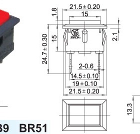 XW浙江创业电子--船型开关按钮开关-XW-601AB9