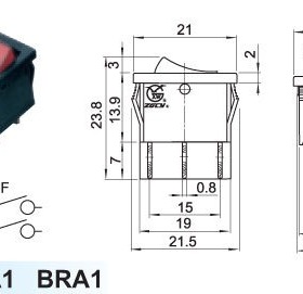 XW浙江创业电子--带灯双位船型开关 XW-601EA1